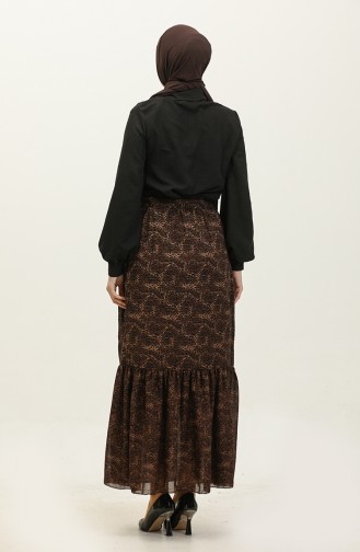 Shirred Voile Skirt 0343-02 Dark Brown 0343-02