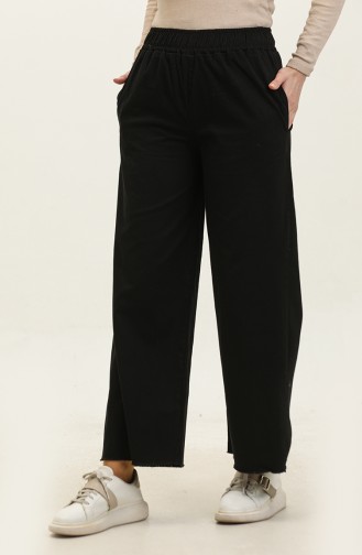 Pantalon Large En Jean Lavé 6001-04 Noir 6001-04