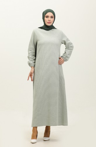 فستان طويل للمحجبات 0307A-01 أخضر مينت 0307A-01