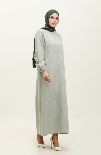 فستان طويل للمحجبات 0307A-01 أخضر مينت 0307A-01