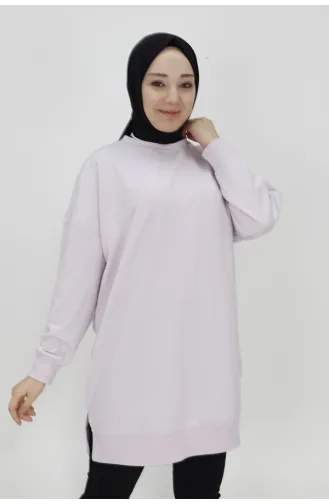 Score 2 Thread Fabric Basic Tunic Sweatshirt 30644-04 Light Lilac 30644-04