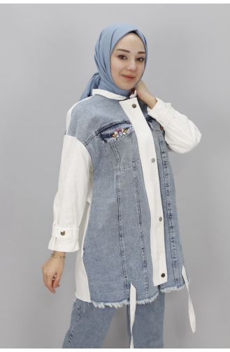 Score Denim 2-Faden-Stoffjacke Mit Steintaschen 15155-01 Ecru 15155-01