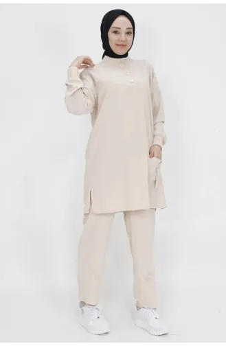 Costume En Tissu Aerobin Avec Col Pointu Et Détail Bouton De Poche 14193-02 Pierre 14193-02
