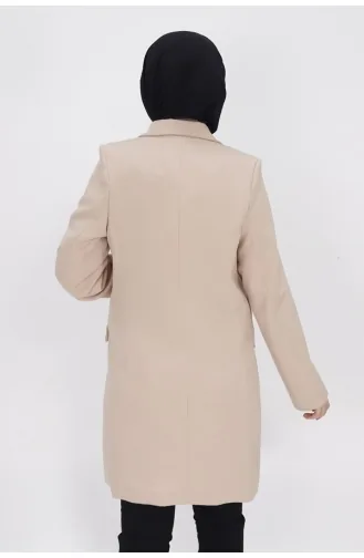 Fake-Blazer Mit Taschendetail Und Zweireihigem Kragen 2401-04 Stone 2401-04