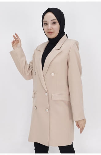 Fake-Blazer Mit Taschendetail Und Zweireihigem Kragen 2401-04 Stone 2401-04