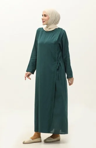 Şile Doek Geborduurde Abaya 0096-06 Petrol 0096-06