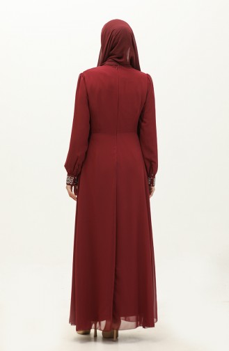 Robe De Soirée Mousseline 52876-01 Rouge Claret 52876-01