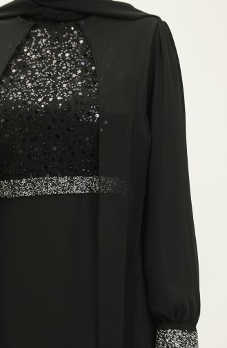 Robe De Soirée Mousseline 52876-02 Noir 52876-02