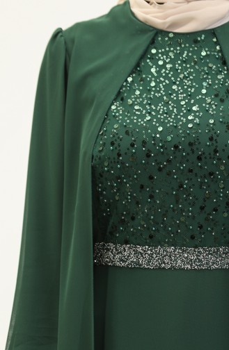 Chiffon Evening Dress 52876-04 Emerald Green 52876-04
