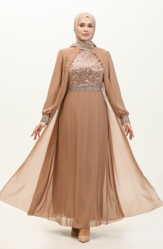 Abendkleid Aus Chiffon 52876-05 Nerz 52876-05