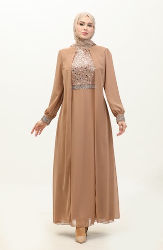 Abendkleid Aus Chiffon 52876-05 Nerz 52876-05