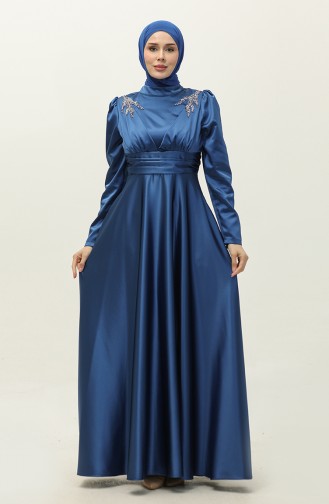 Abendkleid Aus Satin 52880-06 Petrol 52880-06