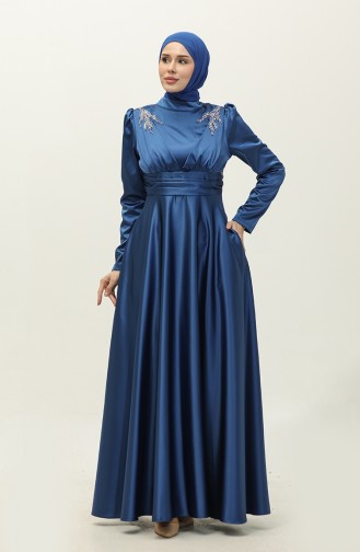 Abendkleid Aus Satin 52880-06 Petrol 52880-06