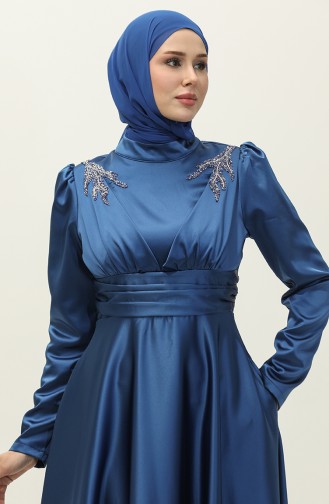 Robe De Soirée Satin 52880-06 Pétrole 52880-06