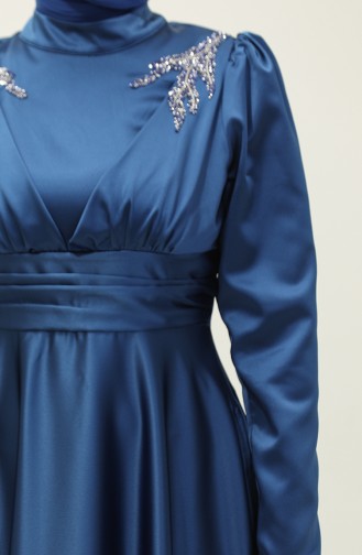 Robe De Soirée Satin 52880-06 Pétrole 52880-06