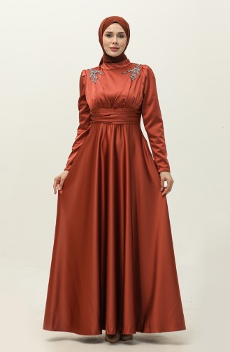 Satin Evening Dress 52880-08 Copper 52880-08