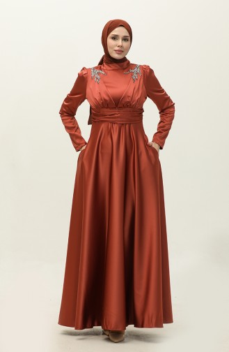 Satin Evening Dress 52880-08 Copper 52880-08