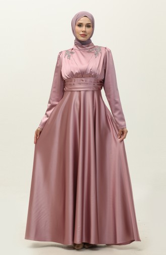 Robe De Soirée Satin 52880-09 Rose Poudré 52880-09