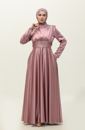 Robe De Soirée Satin 52880-09 Rose Poudré 52880-09