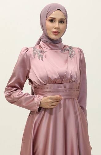 Robe De Soirée Satin 52880-09 Rose Poudré 52880-09