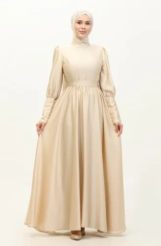 Abendkleid Aus Satin Mit Körbchen 6080-10 Hellbeige 6080-10
