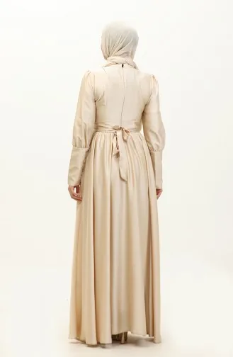 Abendkleid Aus Satin Mit Körbchen 6080-10 Hellbeige 6080-10