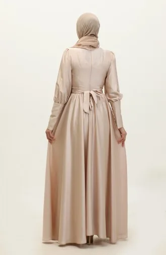 Abendkleid Aus Satin Mit Körbchen 6080-14 Hellpuder 6080-14