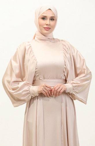 Abendkleid Aus Satin Mit Ballonärmeln 6176-15 Hellpuder 6176-15