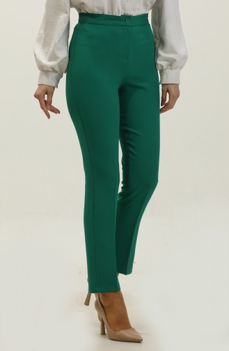 Düz Paça Pantolon 1148-07 Zümrüt Yeşili