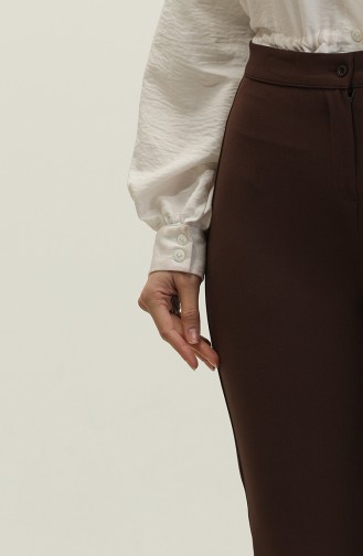 Straight Leg Trousers 1148-09 Brown 1148-09