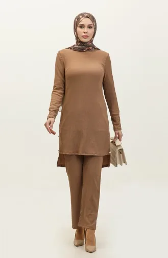 Tunika-Hose Mit Knöpfen Doppelanzug 0101DA-02 Braun 0101DA-02