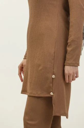 Tunika-Hose Mit Knöpfen Doppelanzug 0101DA-02 Braun 0101DA-02