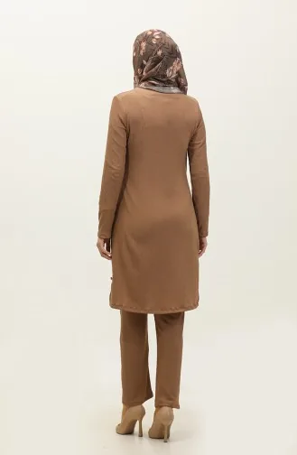 Tunika-Hose Mit Knöpfen Doppelanzug 0101DA-02 Braun 0101DA-02
