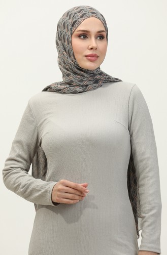 Düğme Detaylı Tunik Pantolon İkili Takım 0101DA-06 Gri