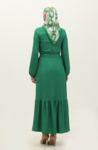 Shirred Skirt Belted Dress 0202DA-03 Green 0202DA-03