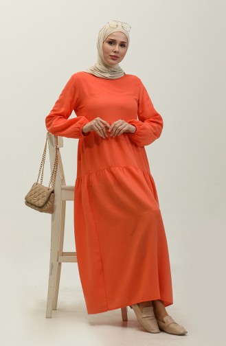 Shirred Dress 1882-01 Orange 1882-01