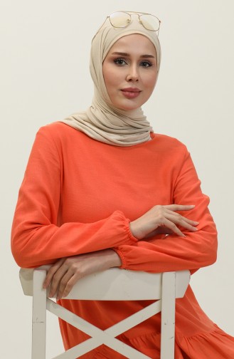 Shirred Dress 1882-01 Orange 1882-01