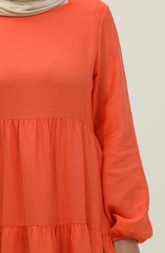 Shirred Dress 1882-01 Orange 1882-01