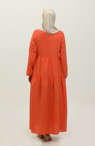 Shirred Dress 1882-01 Orange 1882-01