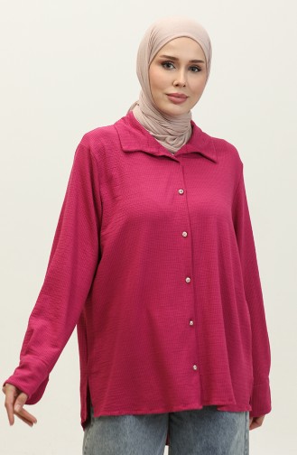 Buttoned Tunic 2145-01 Fuchsia 2145-01