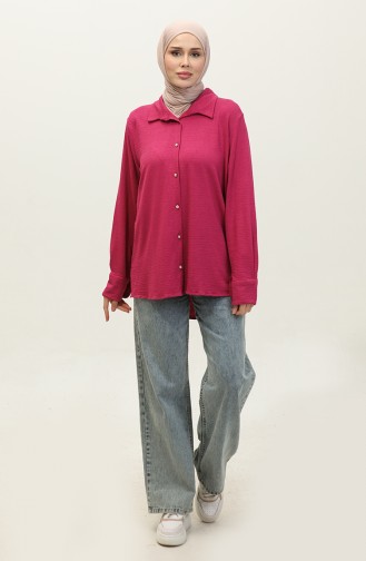 Buttoned Tunic 2145-01 Fuchsia 2145-01