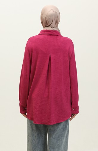 Buttoned Tunic 2145-01 Fuchsia 2145-01