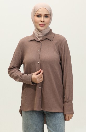 Düğmeli Tunik 2145A-01 Vizon