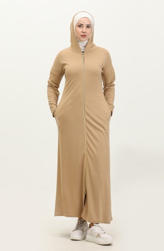 Abaya Met Ritssluiting 2140-08 Donkerbeige 2140-08