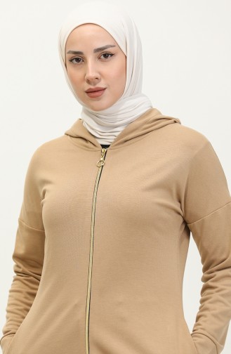 Abaya Mit Reißverschluss 2140-08 Dunkelbeige 2140-08