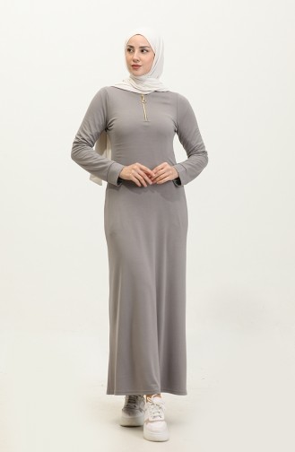 Kleid Mit Reißverschluss 2148-02 Grau 2148-02