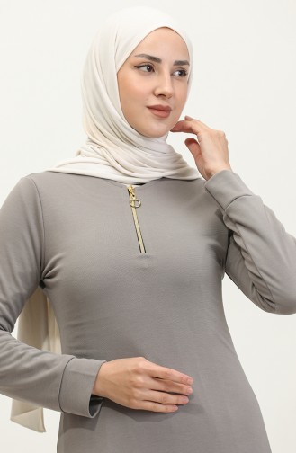 Kleid Mit Reißverschluss 2148-02 Grau 2148-02