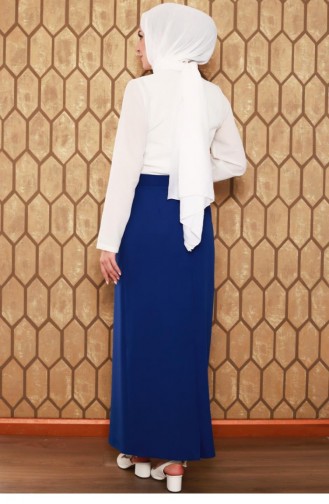 0725Gln Hijab Pencil Skirt Saks Blue 6676