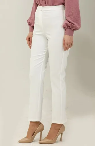 Düz Paça Pantolon 1148-11 Ekru