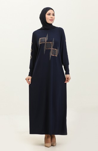 Dilruba Sandy Stone Dress 0349-04 Navy Blue 0349-04